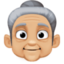 old woman: medium-light skin tone on Facebook