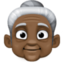 old woman: dark skin tone on Facebook