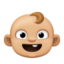 baby: medium-light skin tone on Facebook