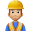 man construction worker: medium-light skin tone on Facebook
