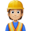 construction worker: medium-light skin tone on Facebook