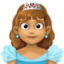 princess: medium skin tone on Facebook