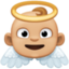 baby angel: medium-light skin tone on Facebook
