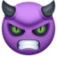angry face with horns on Facebook