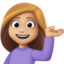 woman tipping hand: medium-light skin tone on Facebook