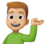man tipping hand: medium-light skin tone on Facebook