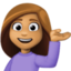 woman tipping hand: medium skin tone on Facebook