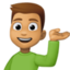 man tipping hand: medium skin tone on Facebook