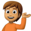 person tipping hand: medium skin tone on Facebook