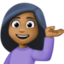 woman tipping hand: medium-dark skin tone on Facebook