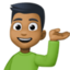 man tipping hand: medium-dark skin tone on Facebook