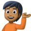 person tipping hand: medium-dark skin tone on Facebook
