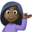 woman tipping hand: dark skin tone on Facebook