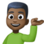 man tipping hand: dark skin tone on Facebook