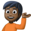 person tipping hand: dark skin tone on Facebook