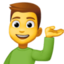man tipping hand on Facebook