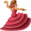 woman dancing: medium skin tone on Facebook