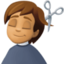 person getting haircut: medium skin tone on Facebook