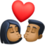 kiss: medium-dark skin tone on Facebook