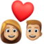 couple with heart: medium-light skin tone on Facebook