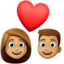 couple with heart: medium skin tone on Facebook