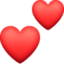 two hearts on Facebook