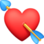 heart with arrow on Facebook