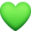 green heart on Facebook