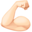 flexed biceps: light skin tone on Facebook