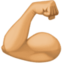 flexed biceps: medium skin tone on Facebook