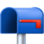 open mailbox with lowered flag on Facebook