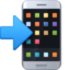 mobile phone with arrow on Facebook