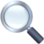 magnifying glass tilted left on Facebook