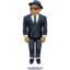 person in suit levitating: medium-dark skin tone on Facebook