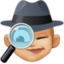 woman detective: medium-light skin tone on Facebook
