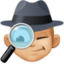 man detective: medium-light skin tone on Facebook