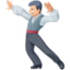 man dancing: light skin tone on Facebook