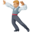 man dancing: medium-light skin tone on Facebook