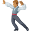 man dancing: medium skin tone on Facebook