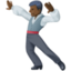 man dancing: dark skin tone on Facebook