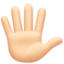 hand with fingers splayed: light skin tone on Facebook