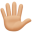 hand with fingers splayed: medium-light skin tone on Facebook