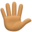 hand with fingers splayed: medium skin tone on Facebook