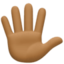 hand with fingers splayed: medium-dark skin tone on Facebook