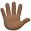 hand with fingers splayed: dark skin tone on Facebook