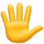 hand with fingers splayed on Facebook