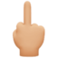 middle finger: medium-light skin tone on Facebook