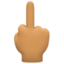 middle finger: medium skin tone on Facebook