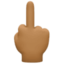 middle finger: medium-dark skin tone on Facebook