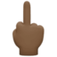 middle finger: dark skin tone on Facebook
